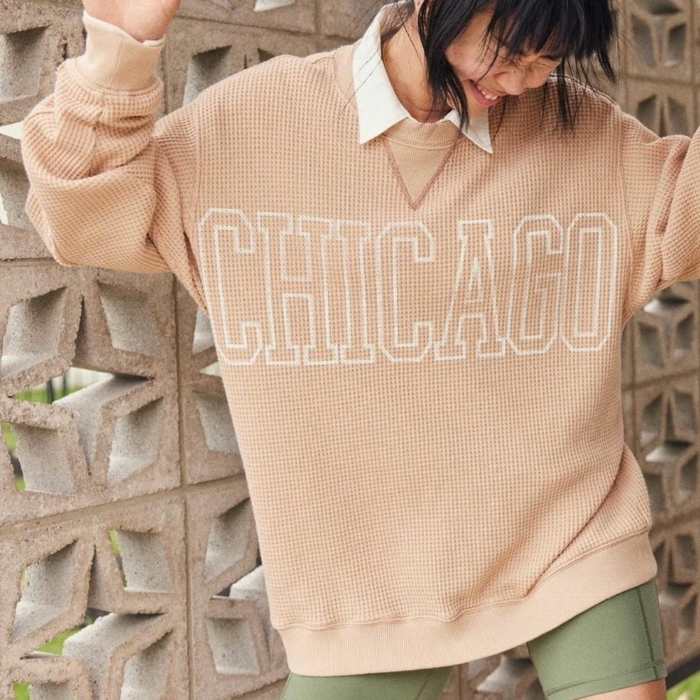Aerie 'Chicago' Waffle Knit Crewneck Sweatshirt